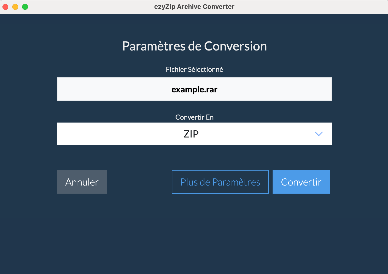 Convertisseur d'Archives ezyZip