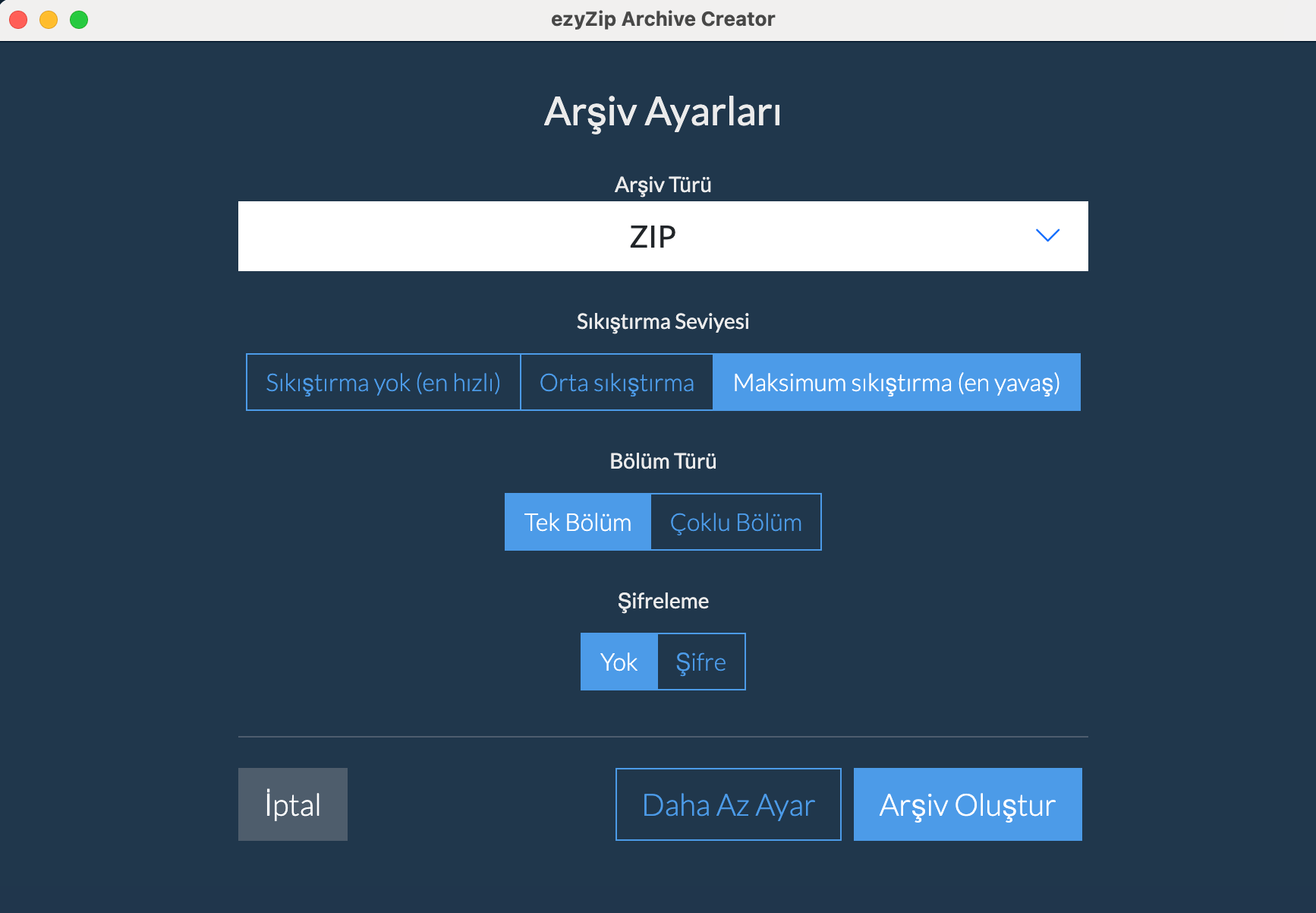 ezyZip Arşiv Oluşturucu