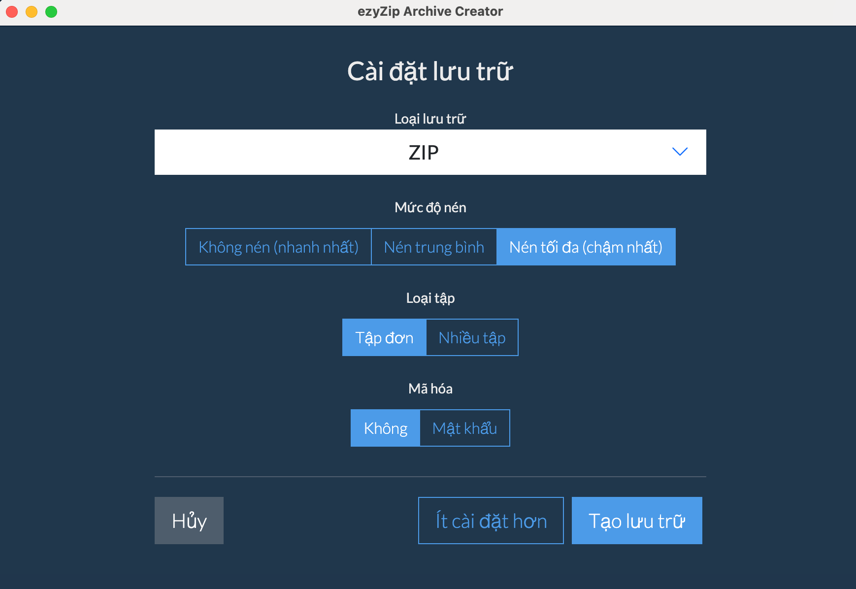 ezyZip Archive Creator