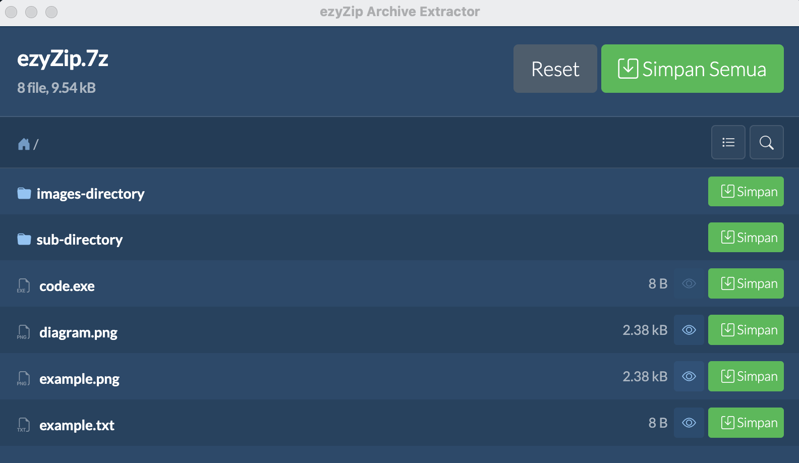 ezyZip Archive Extractor