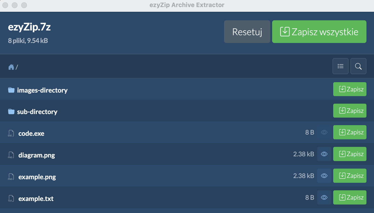 ezyZip Ekstraktor Archiwów