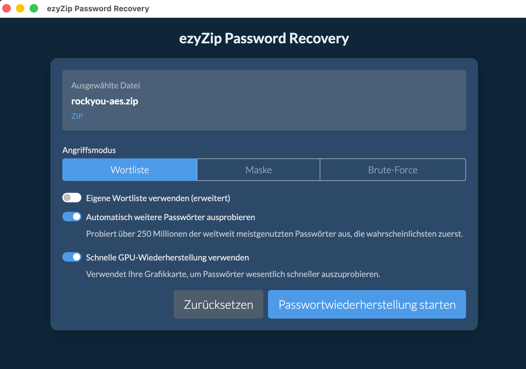 ezyZip Password Recovery