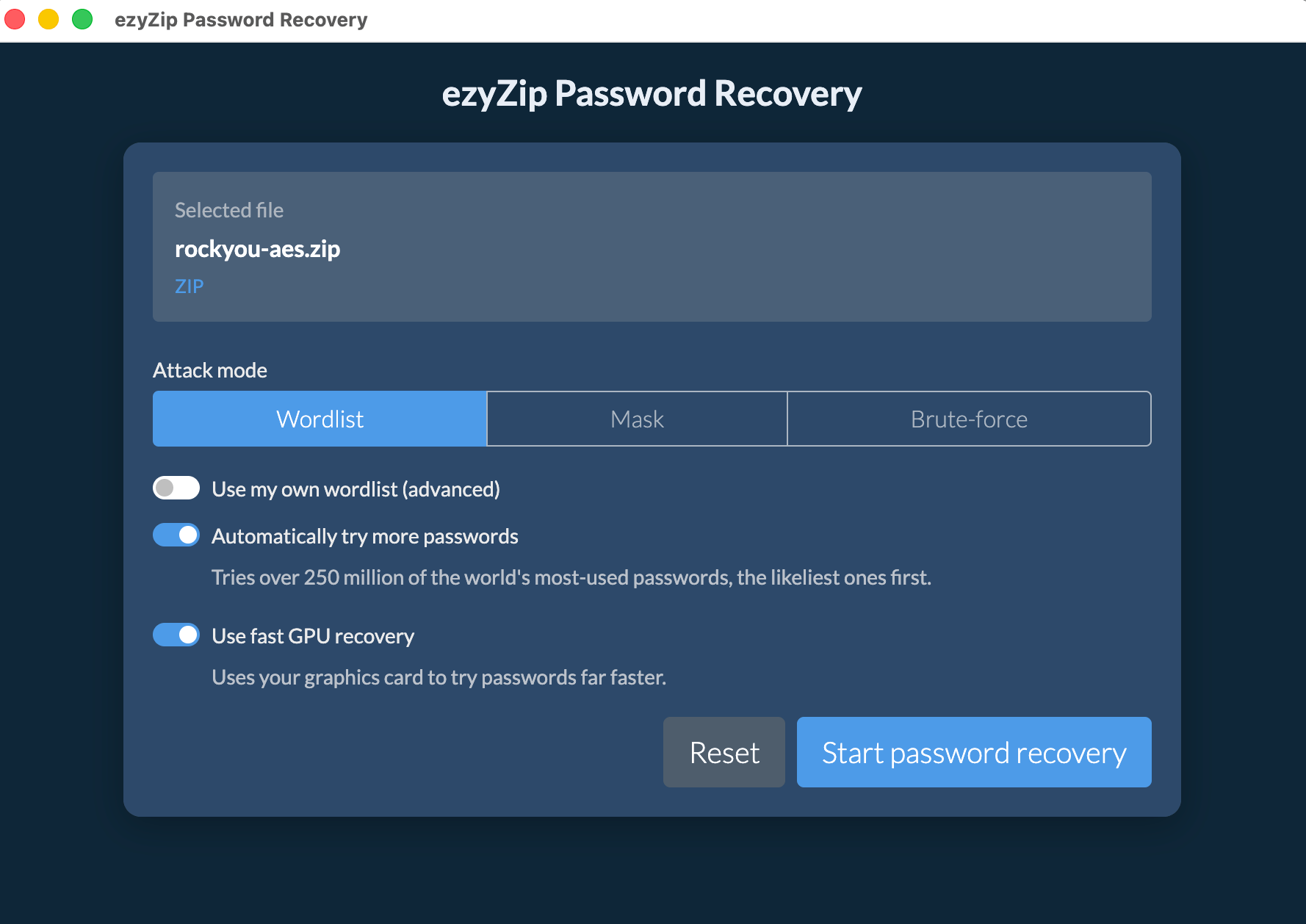 ezyZip Password Recovery