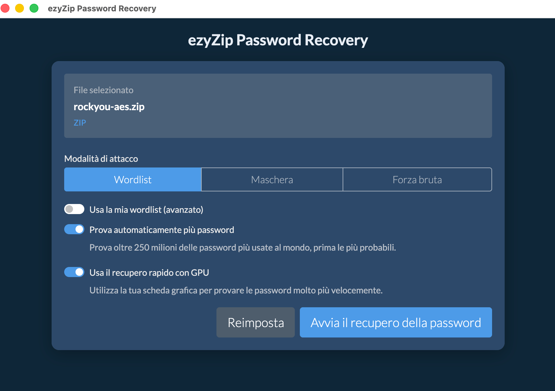 ezyZip Password Recovery