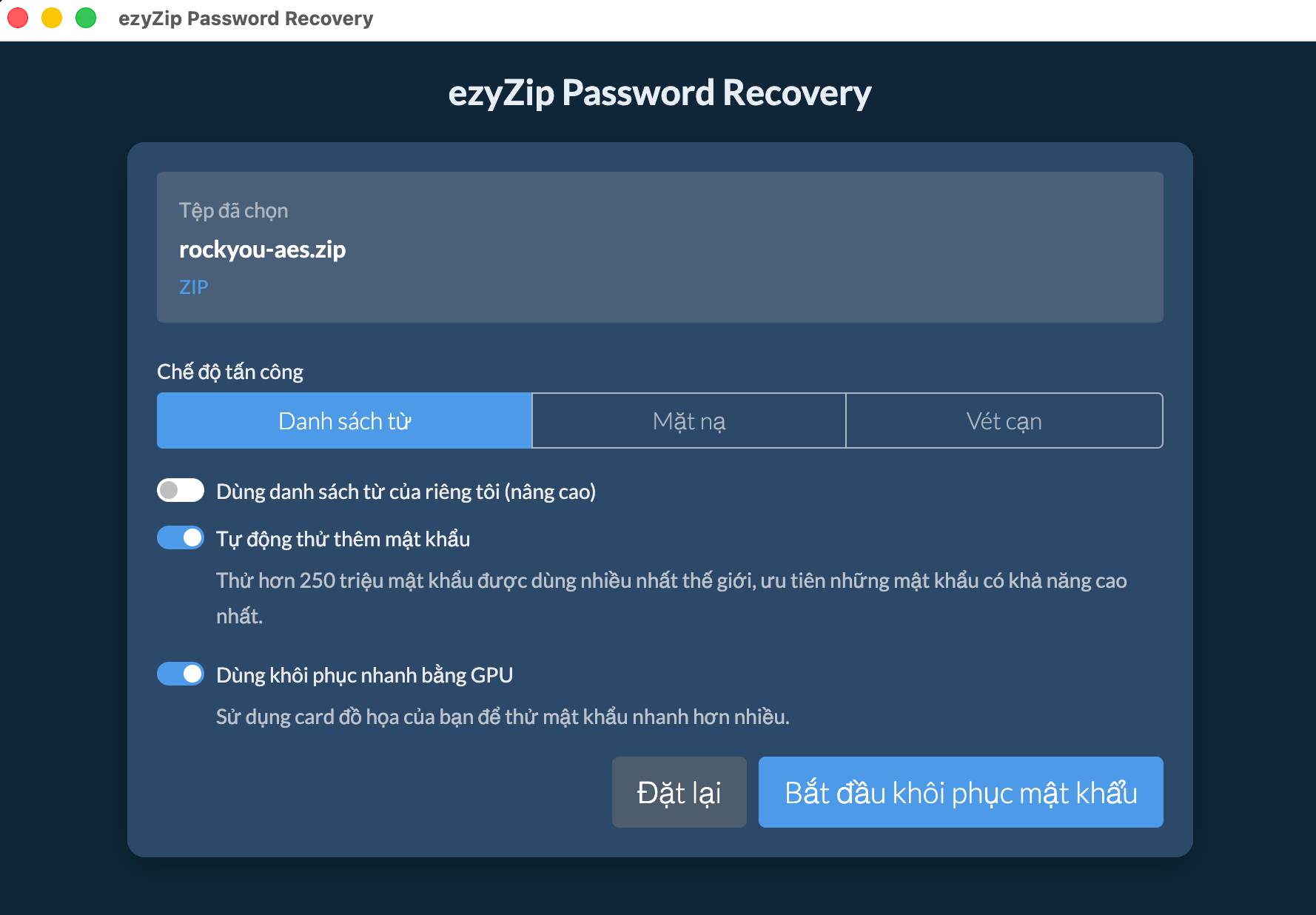 ezyZip Password Recovery